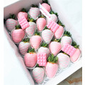 20pcs Pink & Purple with Mini Choc Bars Chocolate Strawberries Gift Box